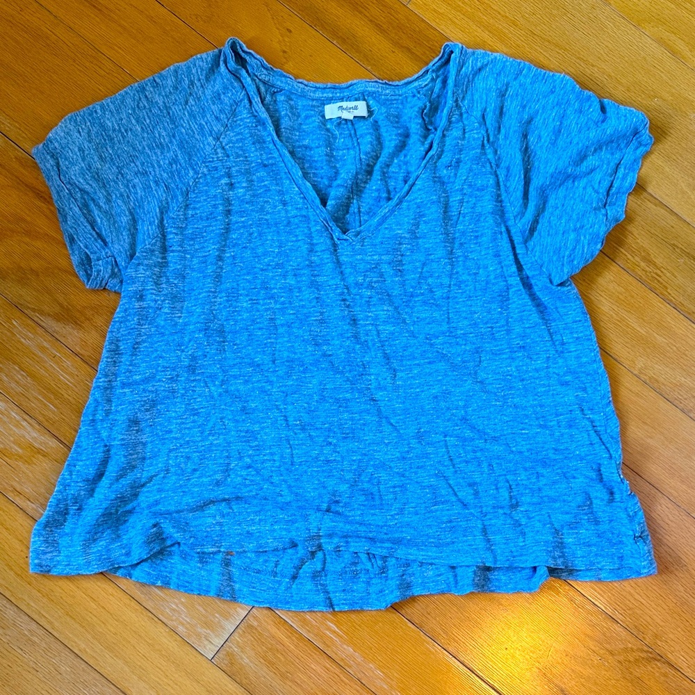 Madewell Sky Blue V-Neck Short Sleeve Tee